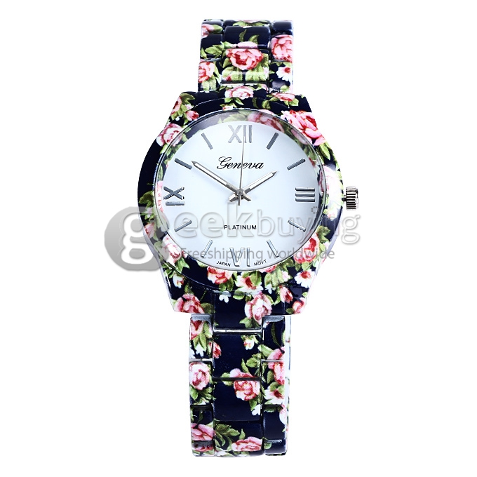GENEVA Fashion Ceramic Analog Japanese Movement Quartz Wrist Watch for Woman - Blue