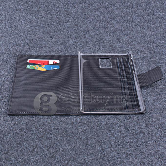 Protective Hard Cover Flip Stand Leather Case for Blackberry Passport -Black