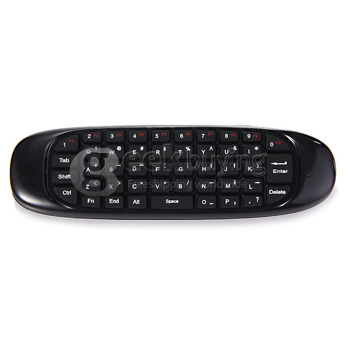 GK001 Wireless Air Mouse + English Keyboard with Mic Voice Function Motion Sensing Game for TV Box Android Windows - Black