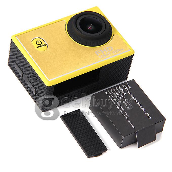 Original X1 Sports Camera 170 Degrees Wide Angle 1080P FHD 60fps Waterproof 30M Helmet Camera Underwater Sport Camcorder-Yellow