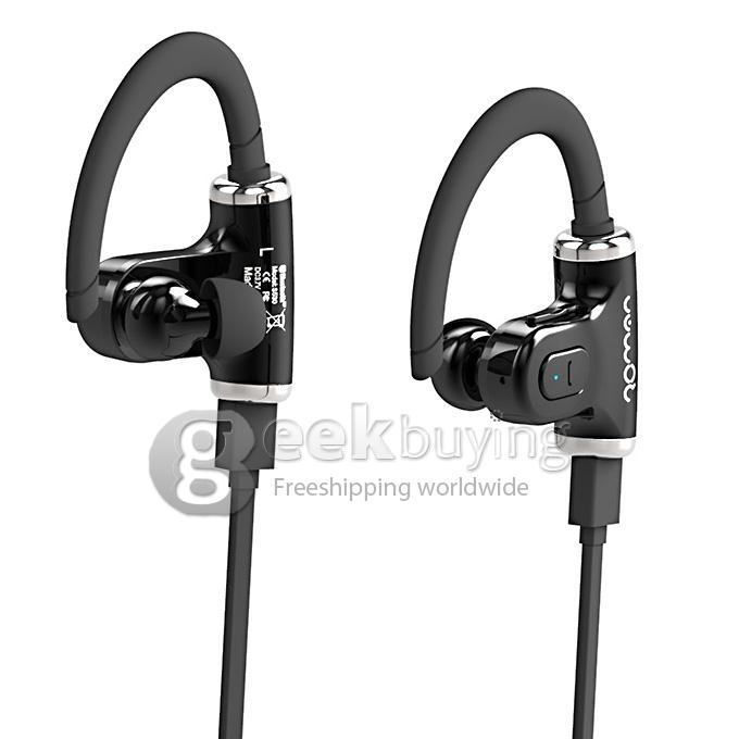 ROMAN S530 Wireless Bluetooth Headphone 4.0 Sport Sweatproof Earbuds Headset Headphone for iPhone 6 Samsung - Black