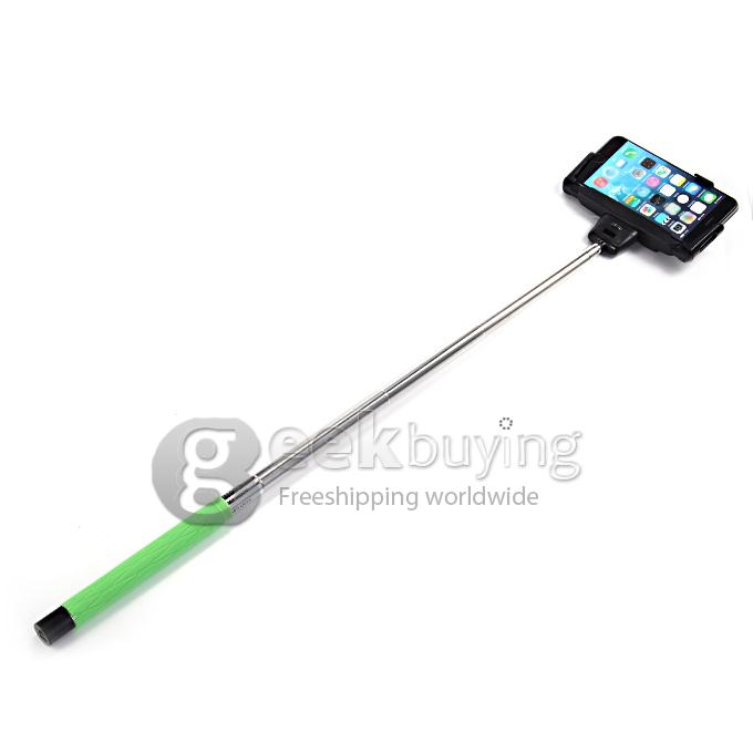 D09 Wireless Bluetooth Selfie Stick Monopod with Mirror for iPhone Galaxy Android - Green