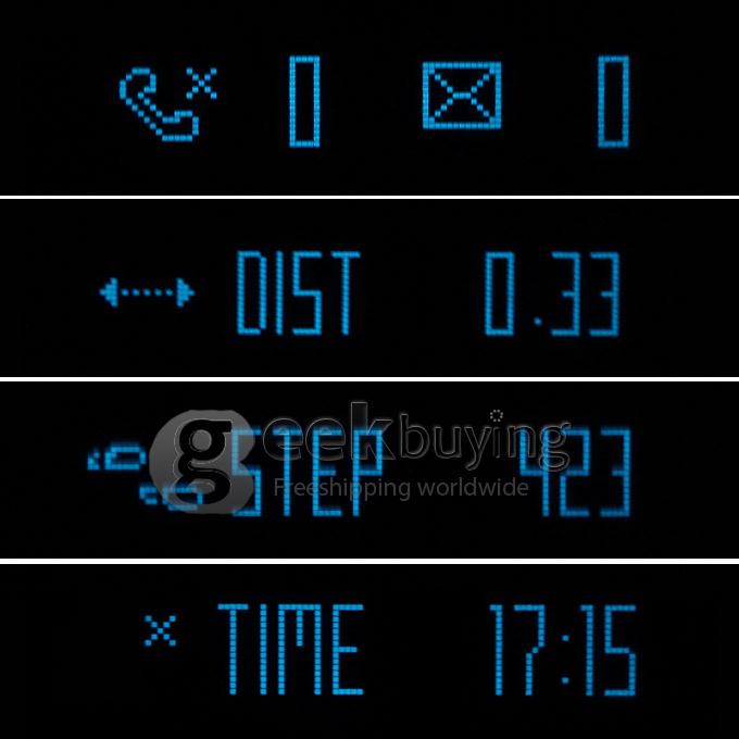 Waterproof E02 Sport Bluetooth 4.0 Smart Wrist Watch Bracelet for iOS Android Video Remote Anti-lost Pedometer - Black