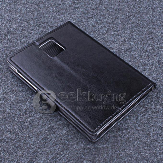 Protective Hard Cover Flip Stand Leather Case for Blackberry Passport -Black