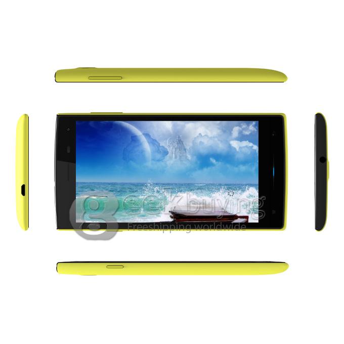 INEW V1 5.0 inch Android 4.4 Smartphone MTK6582 Quad Core 1.3GHz 1GB RAM 8GB ROM WiFi GPS 3G FWVGA IPS - Yellow
