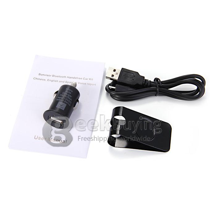 NAT1900 Visor Clip Wireless Multipoint Bluetooth HandsFree Car Kit Speaker Phone Speaker - Blue