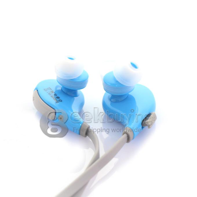QCY QY7 Wireless Bluetooth 4.1 Stereo Sport Earphone Headphone Studio Music Headset with Mic - Blue + Grey