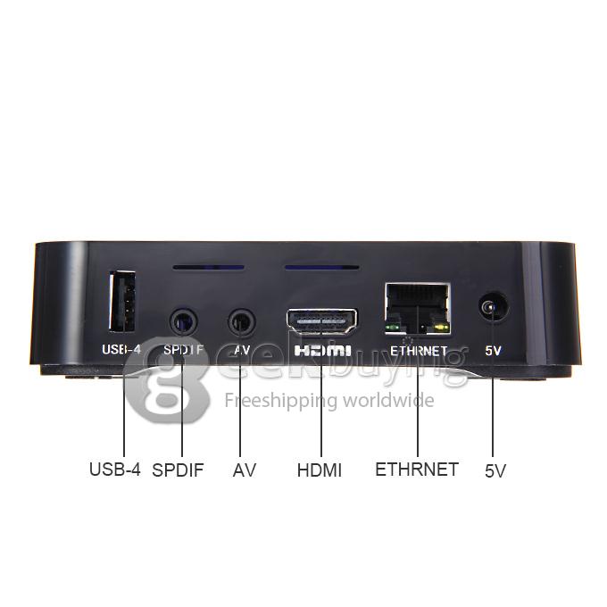 MXQ Amlogic S805 Smart Android TV Box 1GB RAM 8G ROM 1080P H.265 Hardwar Decode WIFI Miracast DLNA - Black