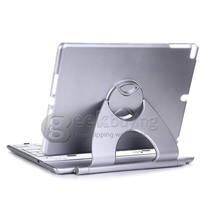 360 Degree Swivel Rotating Stand Bluetooth Keyboard Case Cover For IPad Air 2 iPad 6 - Silver