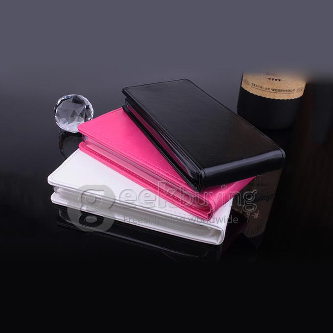 Protective Hard Cover Flip Stand Leather Case for Z0PO ZP999/ZP998 - Rose