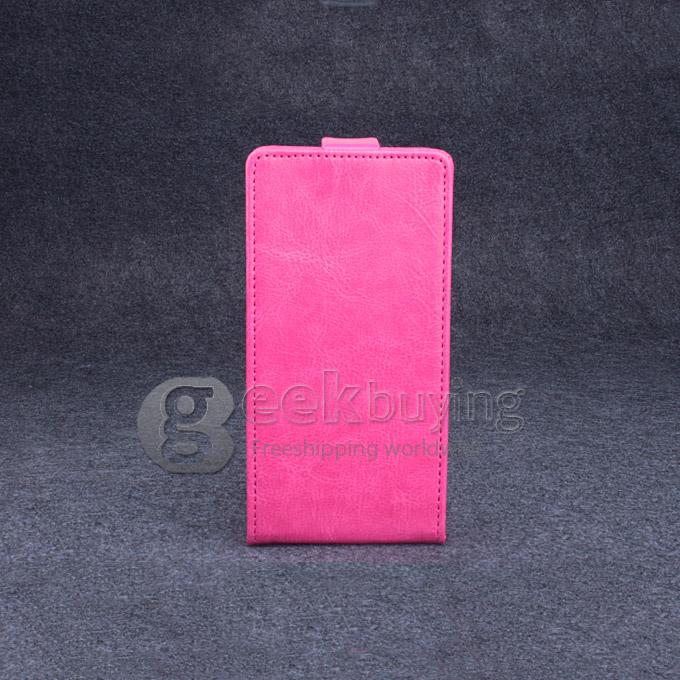 Protective Hard Cover Flip Stand Leather Case for HUAWEI G7-Rose