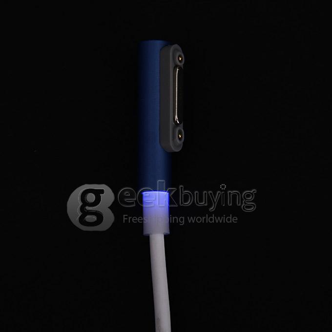 Magnetic Charging Cable Adapter USB Cable LED Smart Prompt for Sony Xperia Z3 Z2 Z1 - Blue
