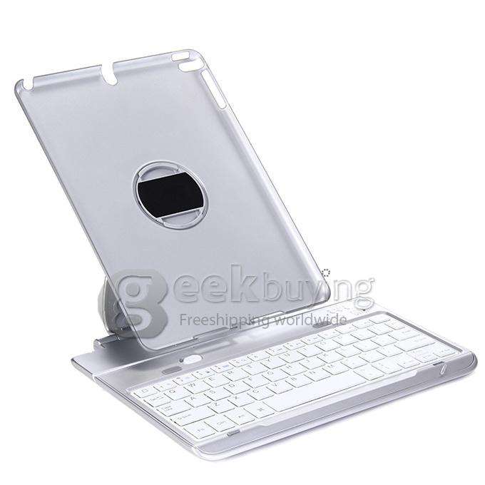 360 Degree Swivel Rotating Stand Bluetooth Keyboard Case Cover For IPad Air 2 iPad 6 - Silver