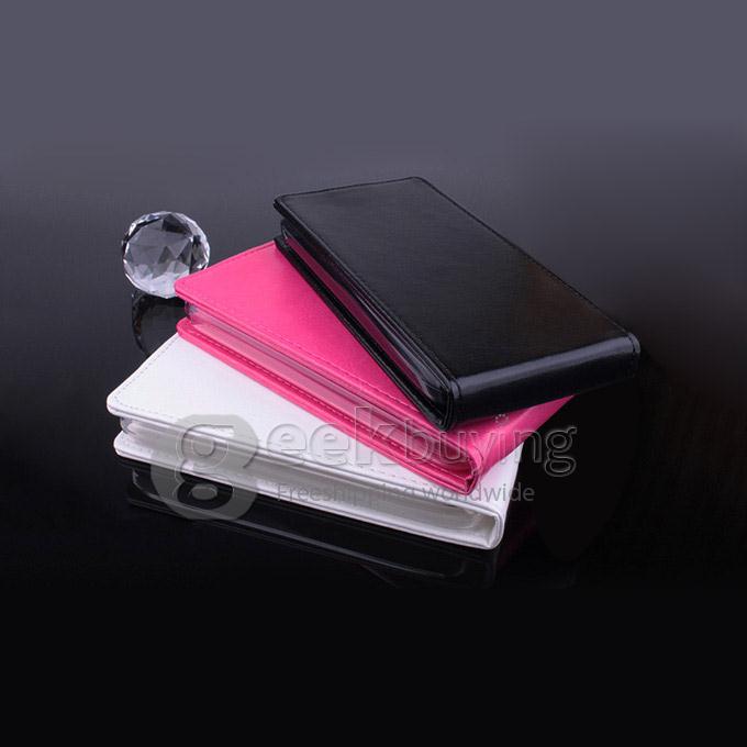 Protective Hard Cover Flip Stand Leather Case for Lenovo A526 - Black