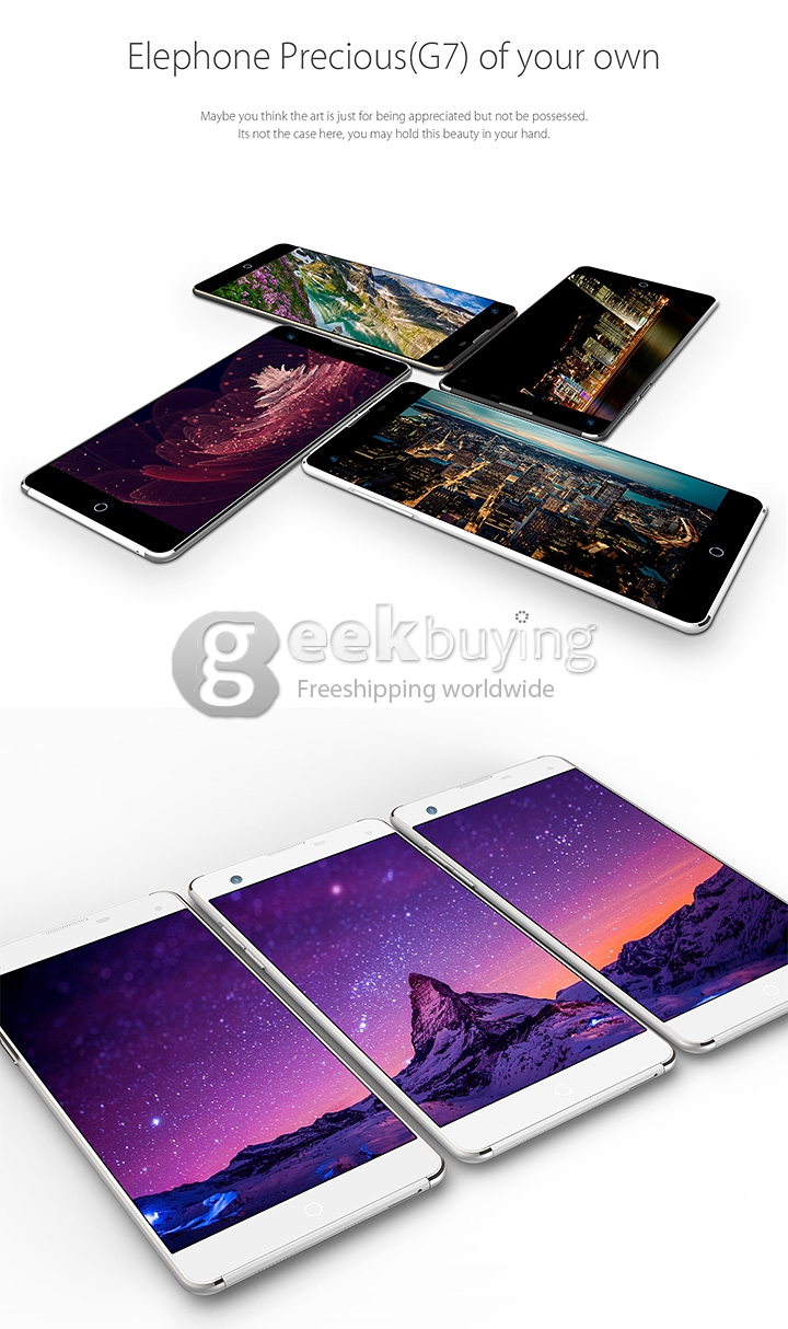 Elephone G7 5.5 Inch 1280*720 MTK6592M Octa Core 1.4GHz Smartphone Android 4.4 1GB 8GB 13.0MP 8.0MP IPS HD Screen-Black