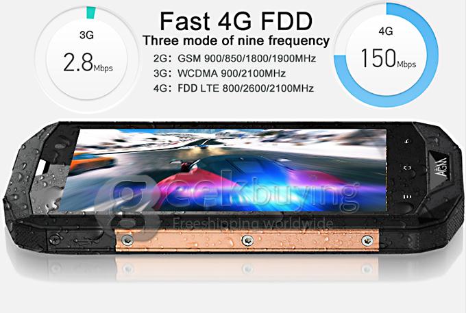 AGM STONE 5S IP67 Qualcomm MSM8926 Quad Core 1.2GHz Waterproof Smartphone 5.0 inch Android 4.4 1GB 8GB 8.0MP 4G LTE - Silver