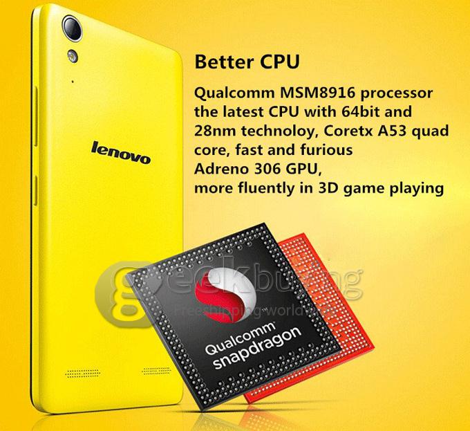 Lenovo Lemo K3 Qualcomm MSM8916 Quad Core 64bit 4G LTE Smartphone 5.0inch IPS HD Android 4.4 1GB RAM 16GB ROM 8MP Camera