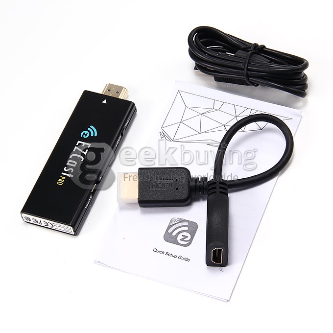EZCast Pro HDMI Mirror2TV Stick Miracast/Airplay/DLNA Support 4 to 1 Split Screens - Black