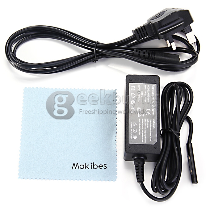 UK Plug Wall Travel Adapter Charger with Car Charge Adapter Power Supply for Microsoft Surface Pro 3 12 Inch Tablet