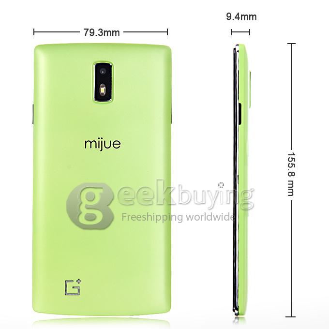 MIJUE G6 5.5inch MTK6572W Dual Core 1.2GHz Smartphone QHD Android 4.4 4GB ROM 2MP+0.3MP 3G GPS Dual SIM Smart Wake-Green