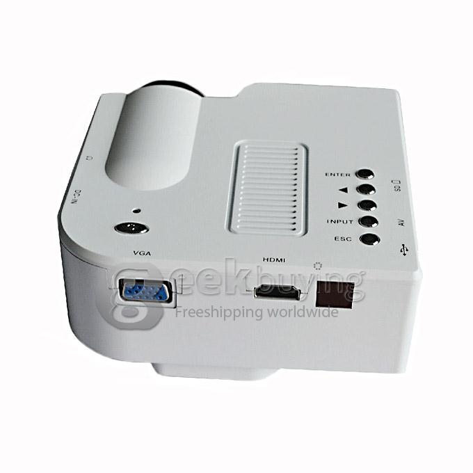 GM40 Multimedia 24W 400Lm 1080P LCD Image System LED Projector HDMI VGA SD Card Slot (EU Plug) - White