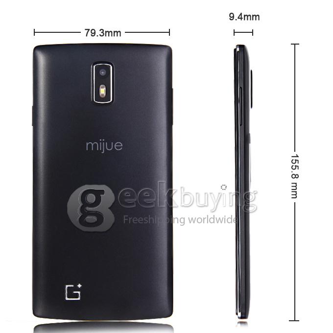 MIJUE G6 5.5inch MTK6572W Dual Core 1.2GHz Smartphone QHD Android 4.4 4GB ROM 2MP+0.3MP 3G GPS Dual SIM Smart Wake-Black