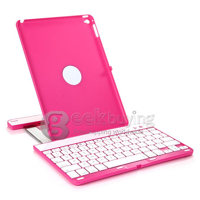 K561C Bluetooth Keyboard 360 Swivel Rotating Stand Case Cover for Apple iPad Air 2 - Pink