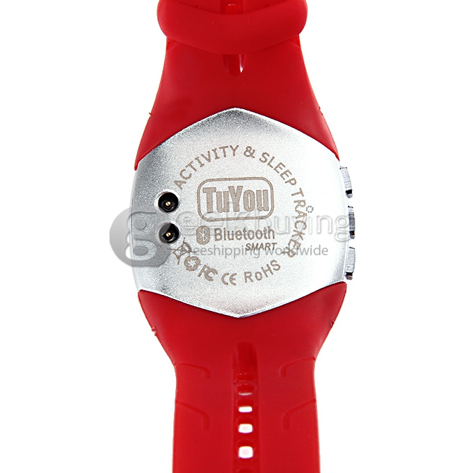 MU2 Unisex Bluetooth Smart Silicone Band Wrist Watch Activity Health Sleep Monitor Mate for Android iOS Mobile - Red