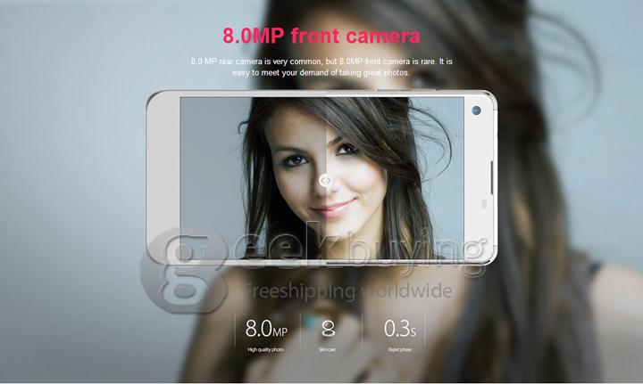 Elephone G7 5.5 Inch 1280*720 MTK6592M Octa Core 1.4GHz Smartphone Android 4.4 1GB 8GB 13.0MP 8.0MP IPS HD Screen-Gold