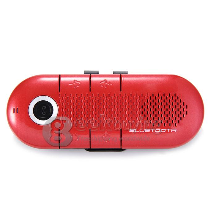 NAT1900 Visor Clip Wireless Multipoint Bluetooth HandsFree Car Kit Speaker Phone Speaker - Red