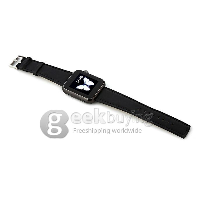 Atongm AW08 Bluetooth 4.1 Smart Wrist Watch Call MMS Pedometer Anti-lost for Android iOS iPhone 6 5 5S Samsung - Black
