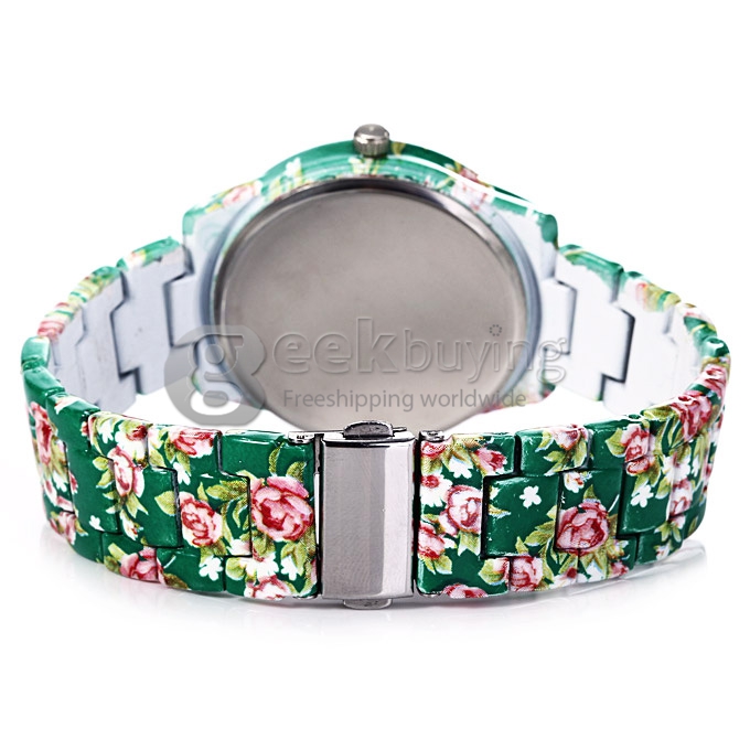 GENEVA Fashion Ceramic Analog Japanese Movement Quartz Wrist Watch for Woman - Green