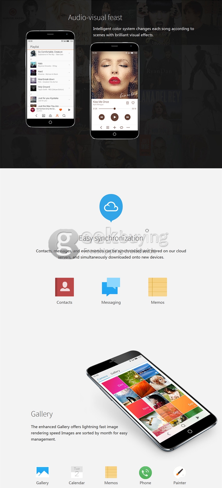 MEIZU MX4 1920x1152 4G MTK6595 Octa Core 5.36 Inch Smartphone 2GB RAM 20.70MP Flyme 4.0/Android 4.4 FHD+ Corning Gorilla Glass 3 - White