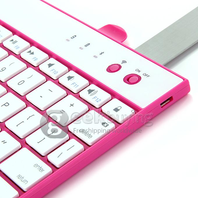K561C Bluetooth Keyboard 360 Swivel Rotating Stand Case Cover for Apple iPad Air 2 - Pink