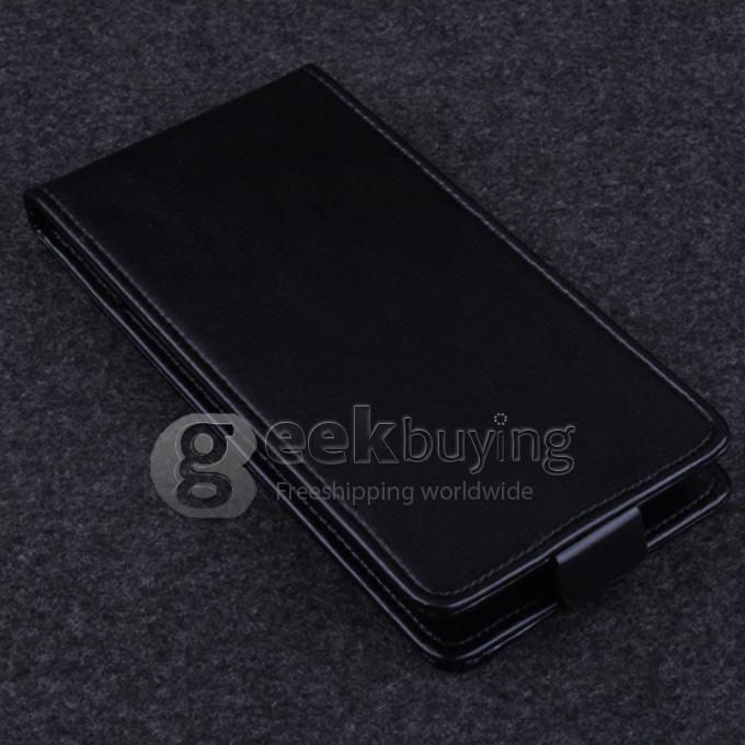 Protective Hard Cover Flip Stand Leather Case for Cubot S200 - Black