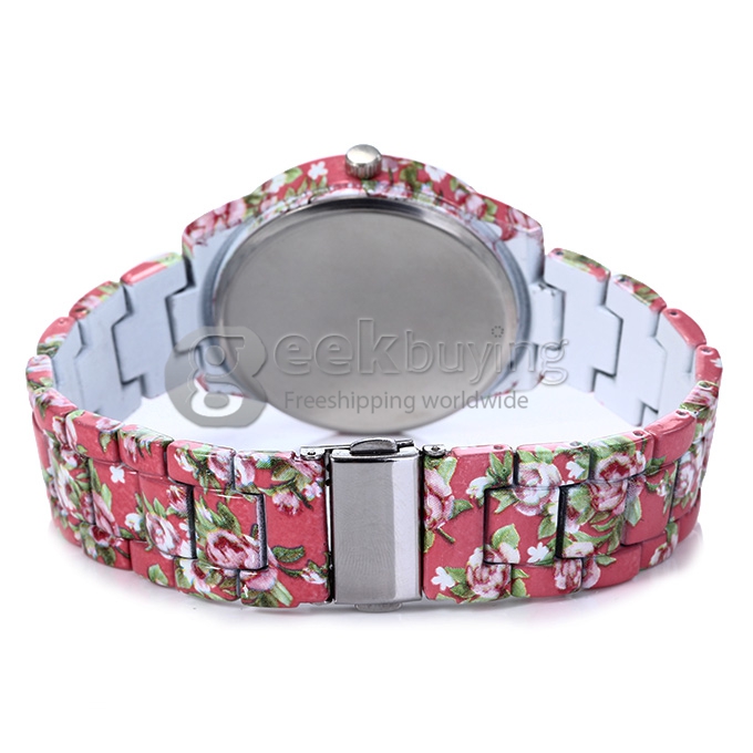GENEVA Fashion Ceramic Analog Japanese Movement Quartz Wrist Watch for Woman - Pink