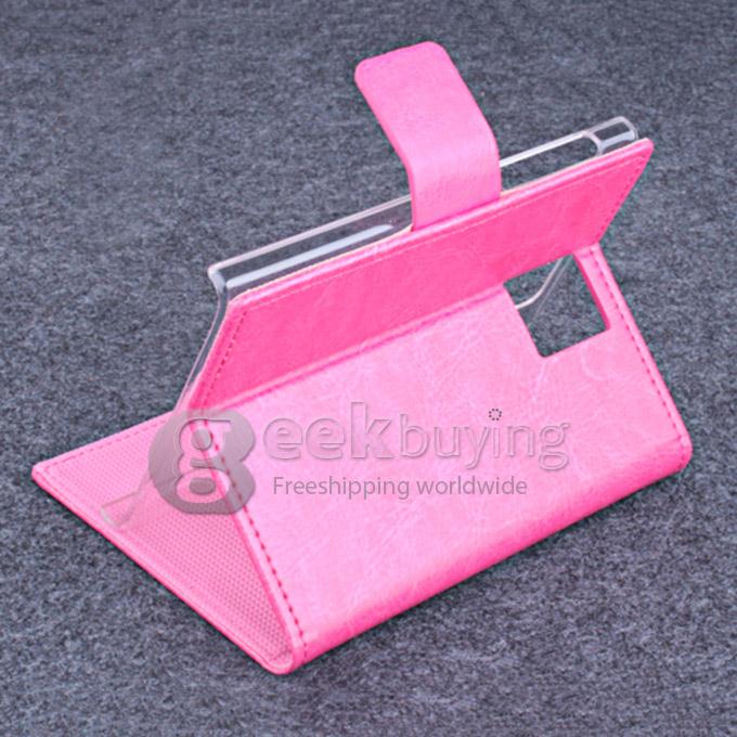 Protective Hard Cover Flip Stand Leather Case for Blackberry Passport -Rose
