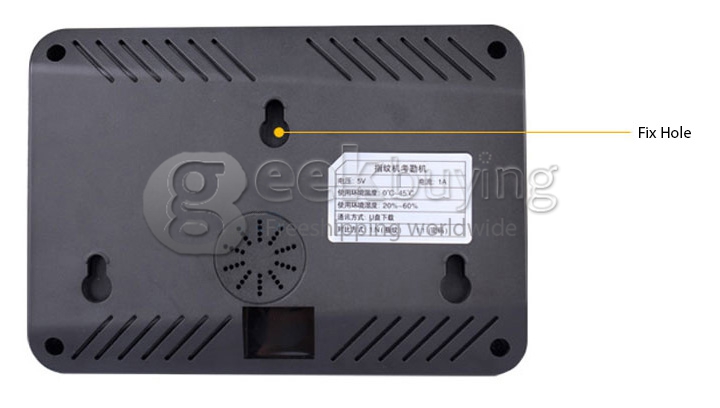 A6 2.4 TFT Fingerprint Time Attendance Clock Employee Payroll Recorder USB - Black