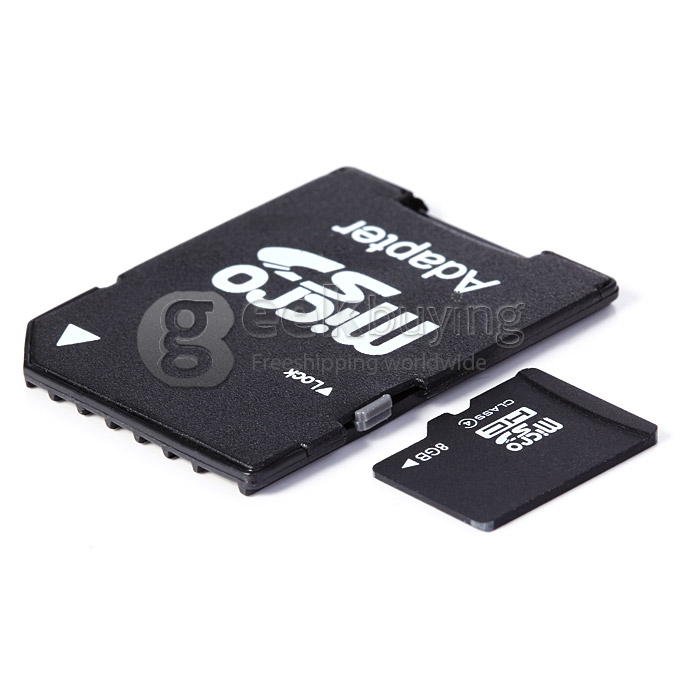 High Speed 8GB TF card Micro SD Card with SD Adapter (Black)