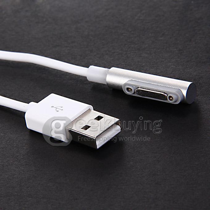 Magnetic Charging Cable Adapter USB Cable LED Smart Prompt for Sony Xperia Z3 Z2 Z1 - Silver