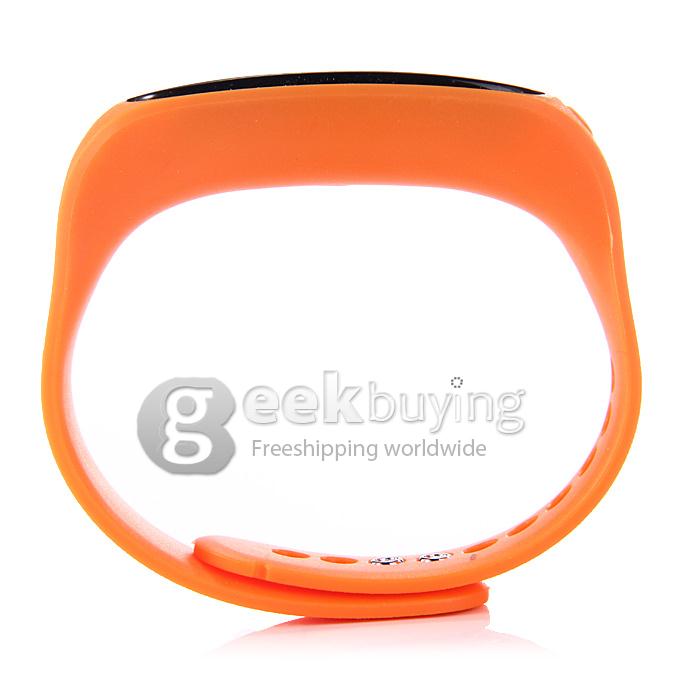 Waterproof E02 Sport Bluetooth 4.0 Smart Wrist Watch Bracelet for iOS Android Video Remote Anti-lost Pedometer - Orange