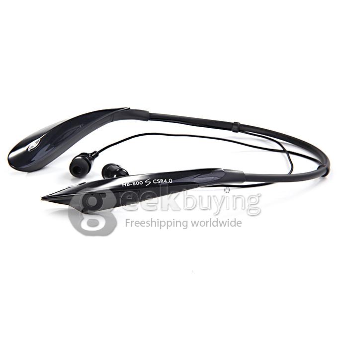 HB-800S CSR Bluetooth 4.0 Wireless Neck Headphone Stereo Earphone with Mic for iPhone Samsung HTC - Black
