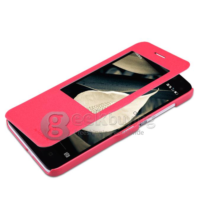 Nillkin Fresh Series Polycarbonate Flip Stand Cover Leather Case for HUAWEI Honor 4X - Red