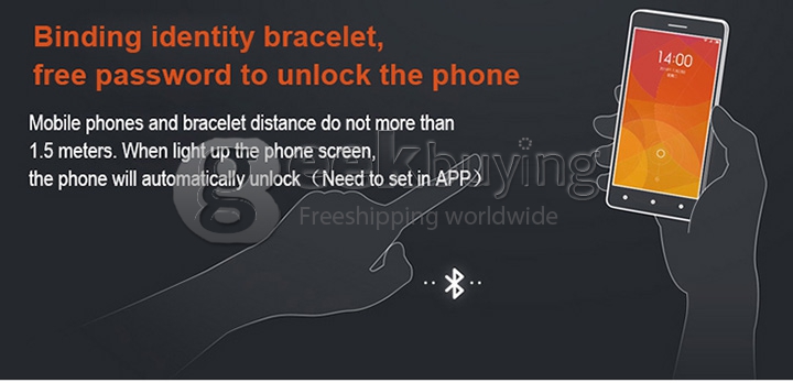 Original Xiaomi Mi Band 2015 Upgraded Version Xiaomi Wristband IP67 Bluetooth 4.0 Bracelet with White LED Lights - Black