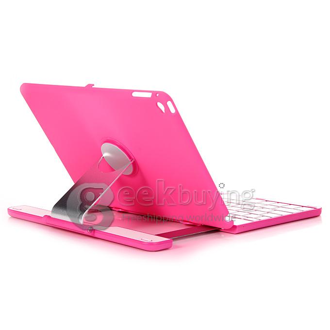 K561C Bluetooth Keyboard 360 Swivel Rotating Stand Case Cover for Apple iPad Air 2 - Pink