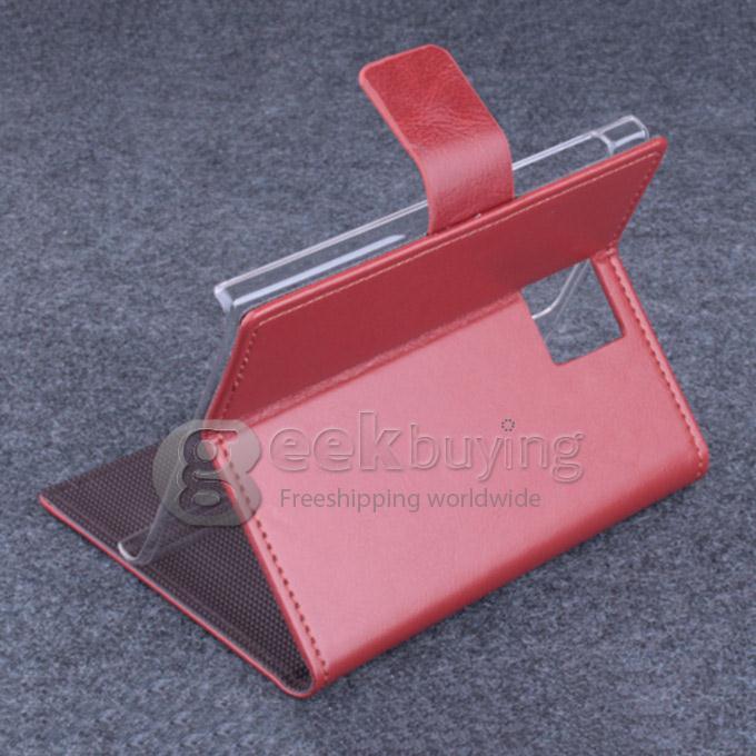 Protective Hard Cover Flip Stand Leather Case for Blackberry Passport -Brown