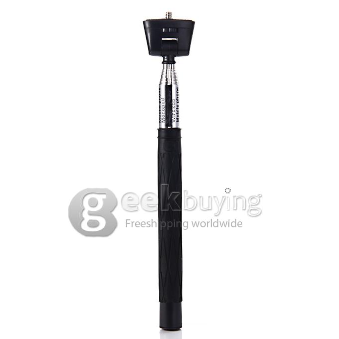 D09 Wireless Bluetooth Selfie Stick Monopod with Mirror for iPhone Galaxy Android - Black