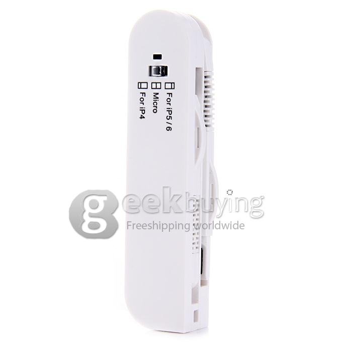 Portable 4 in 1 Foldable USB Data Sync / Charging Cable Adapter for iPhone 4/4S/5S/6 Plus - White