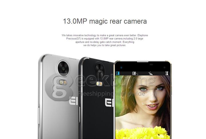Elephone G7 5.5 Inch 1280*720 MTK6592M Octa Core 1.4GHz Smartphone Android 4.4 1GB 8GB 13.0MP 8.0MP IPS HD Screen-Gold