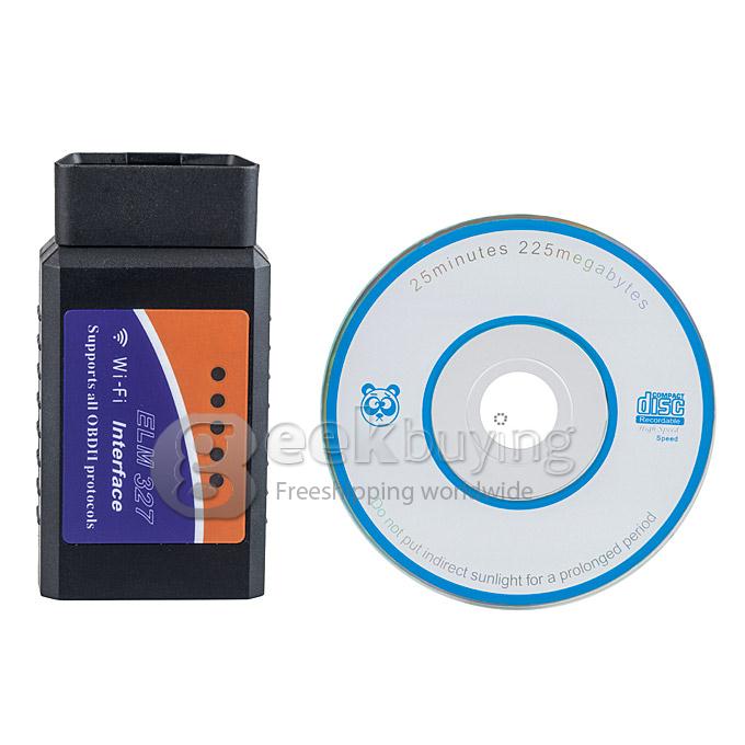 ELM327 OBD Wi-Fi Auto Car Diagnostic Tool for IPHONE / Android Phones - Black + Orange + Blue